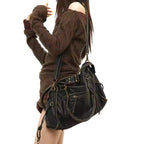 Sienna | Women's Slouchy Shoulder Bag | Woven Accent · PNY