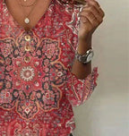 Sienna | Women's V-Neck Blouse | Bohemian Print · PNY