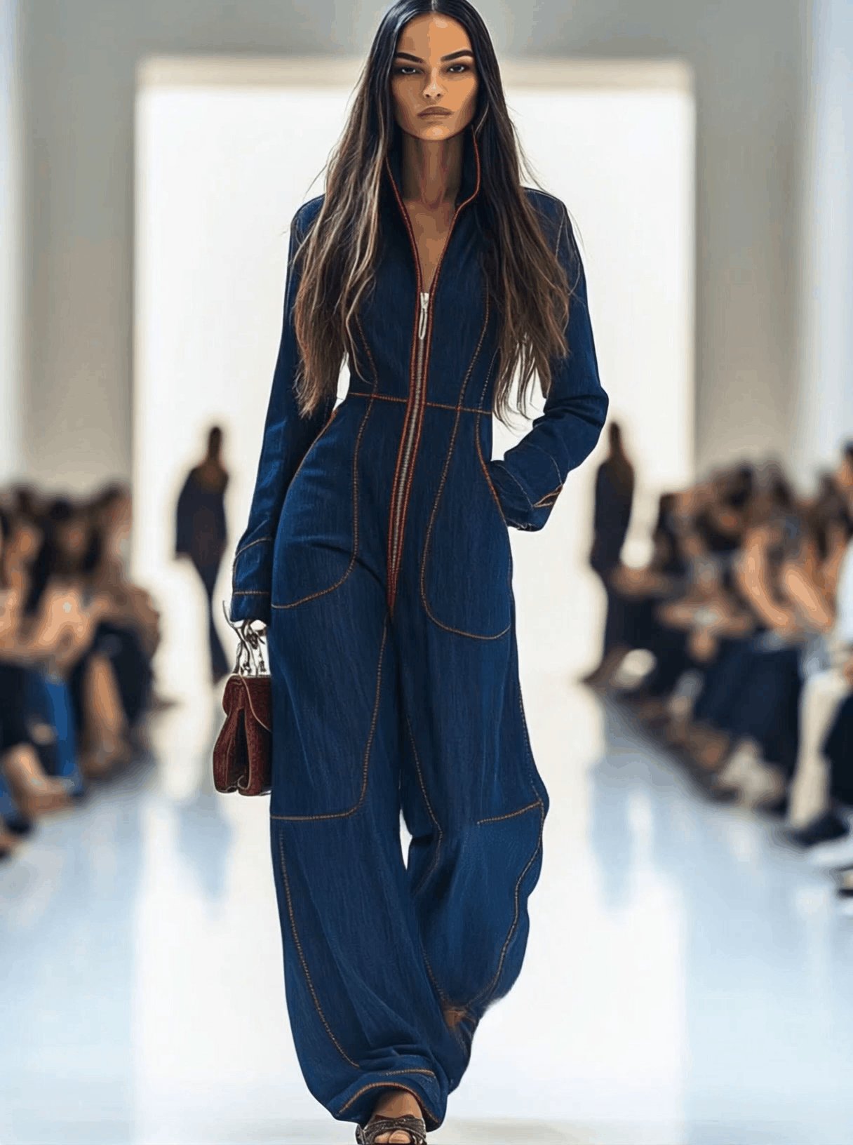 Sienna | Women's Wide-Leg Jumpsuit | Contrast Stitching · PNY