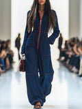 Sienna | Women's Wide-Leg Jumpsuit | Contrast Stitching · PNY