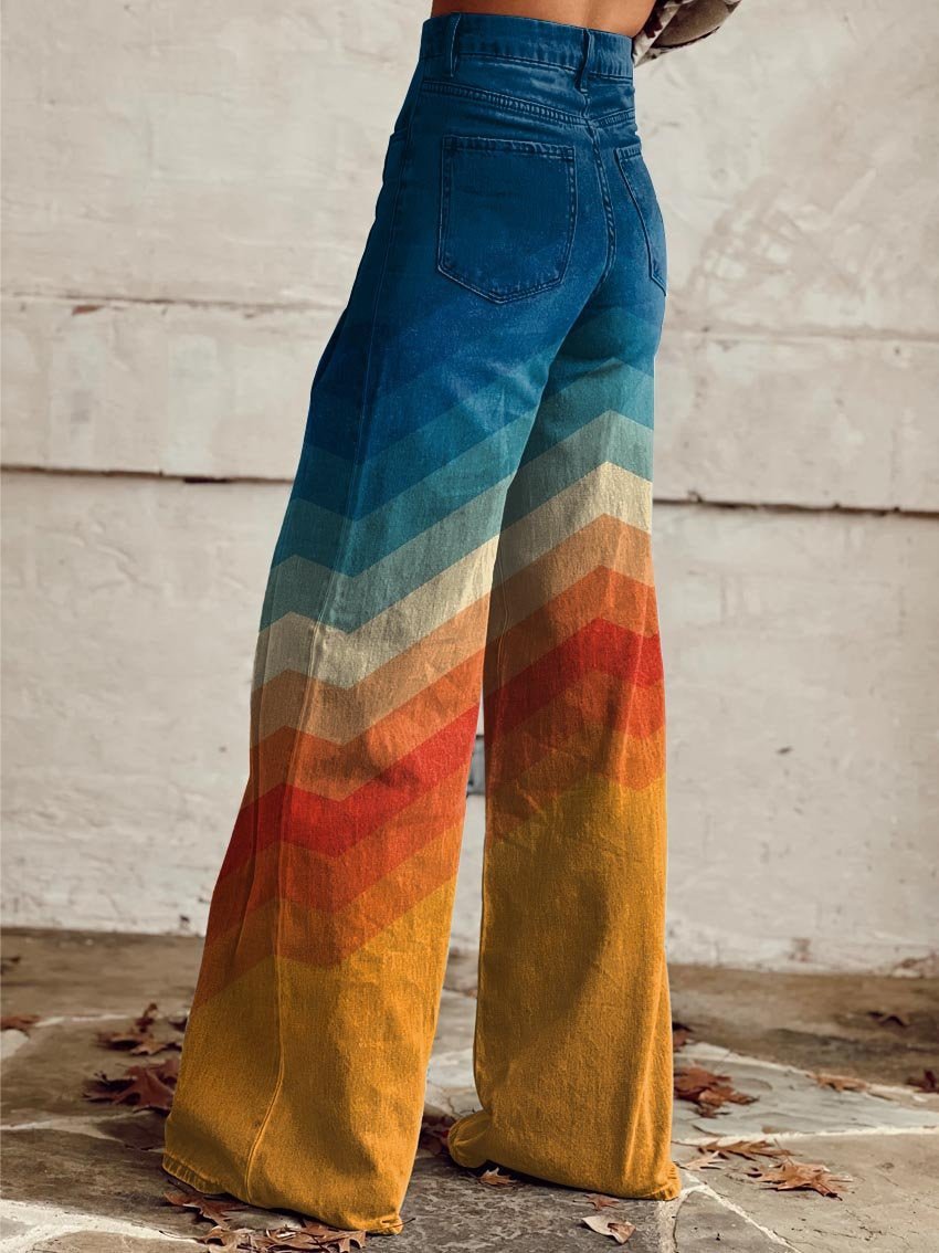 Sienna | Women's Wide-Leg Pants | Chevron Print · PNY