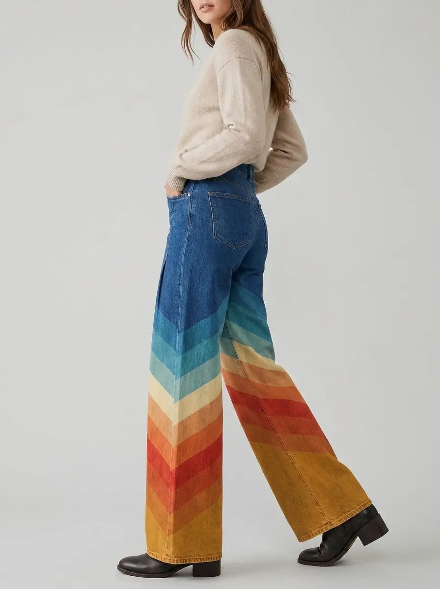 Sienna | Women's Wide-Leg Pants | Chevron Print
