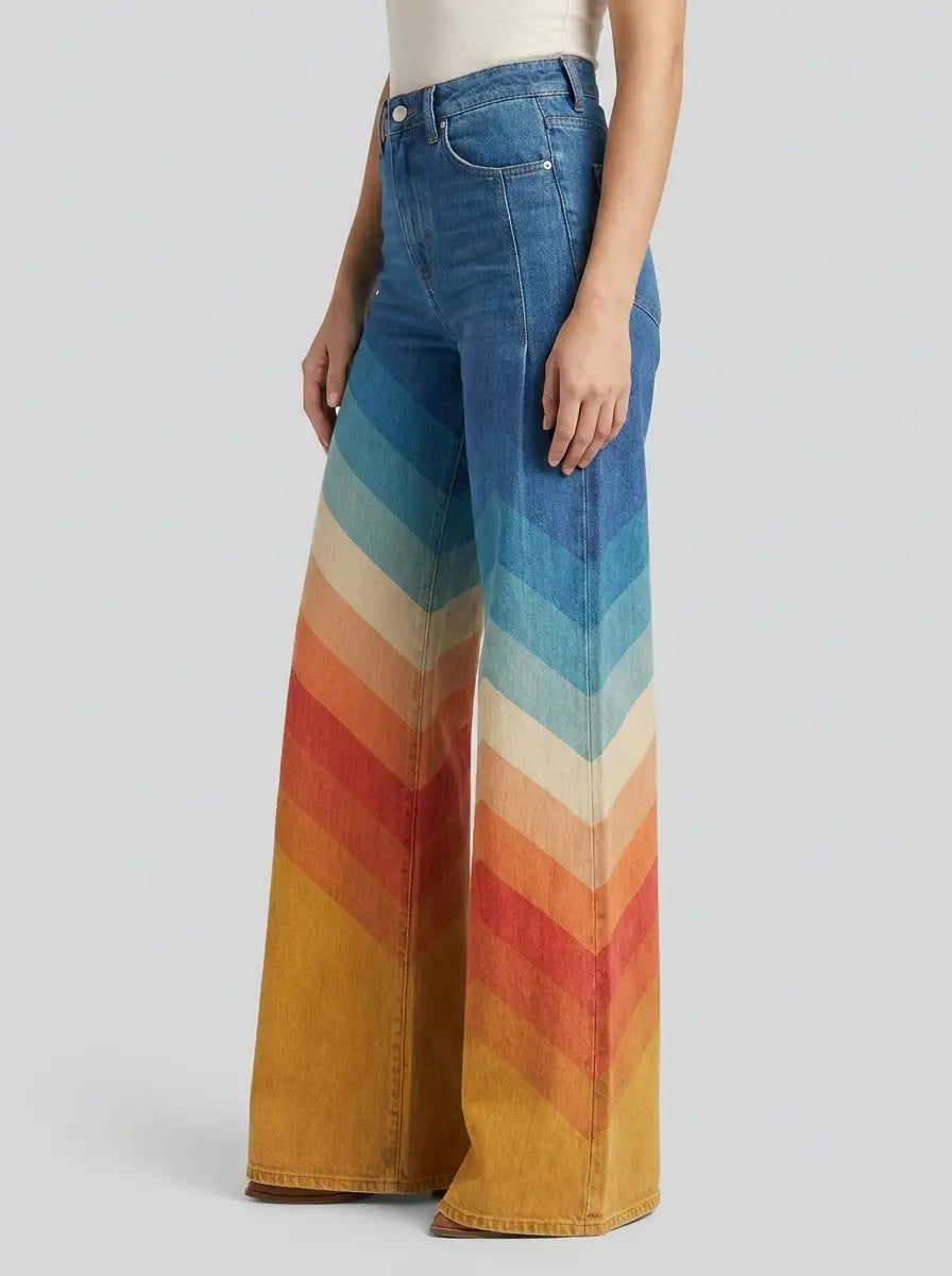 Sienna | Women's Wide-Leg Pants | Chevron Print