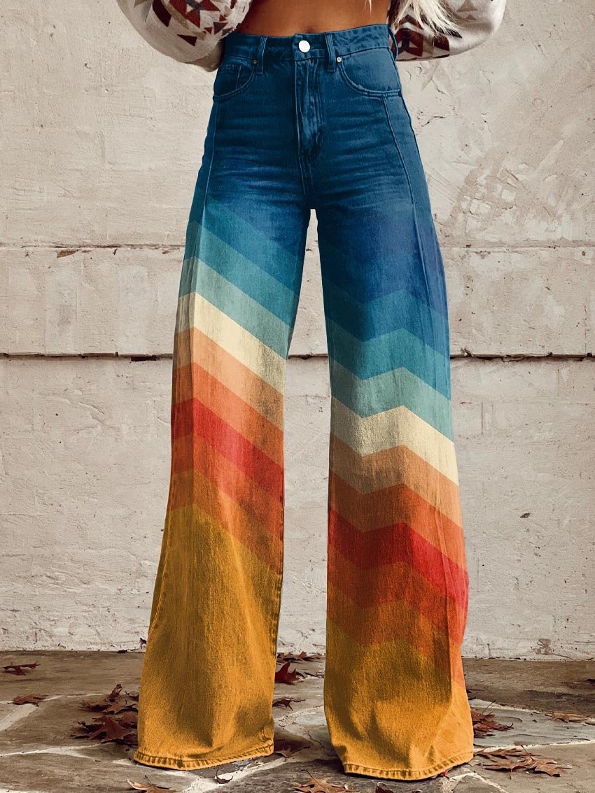Sienna | Women's Wide-Leg Pants | Chevron Print · PNY