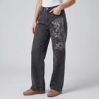 Sierra | Women's Wide-Leg Jeans | Graphic Print