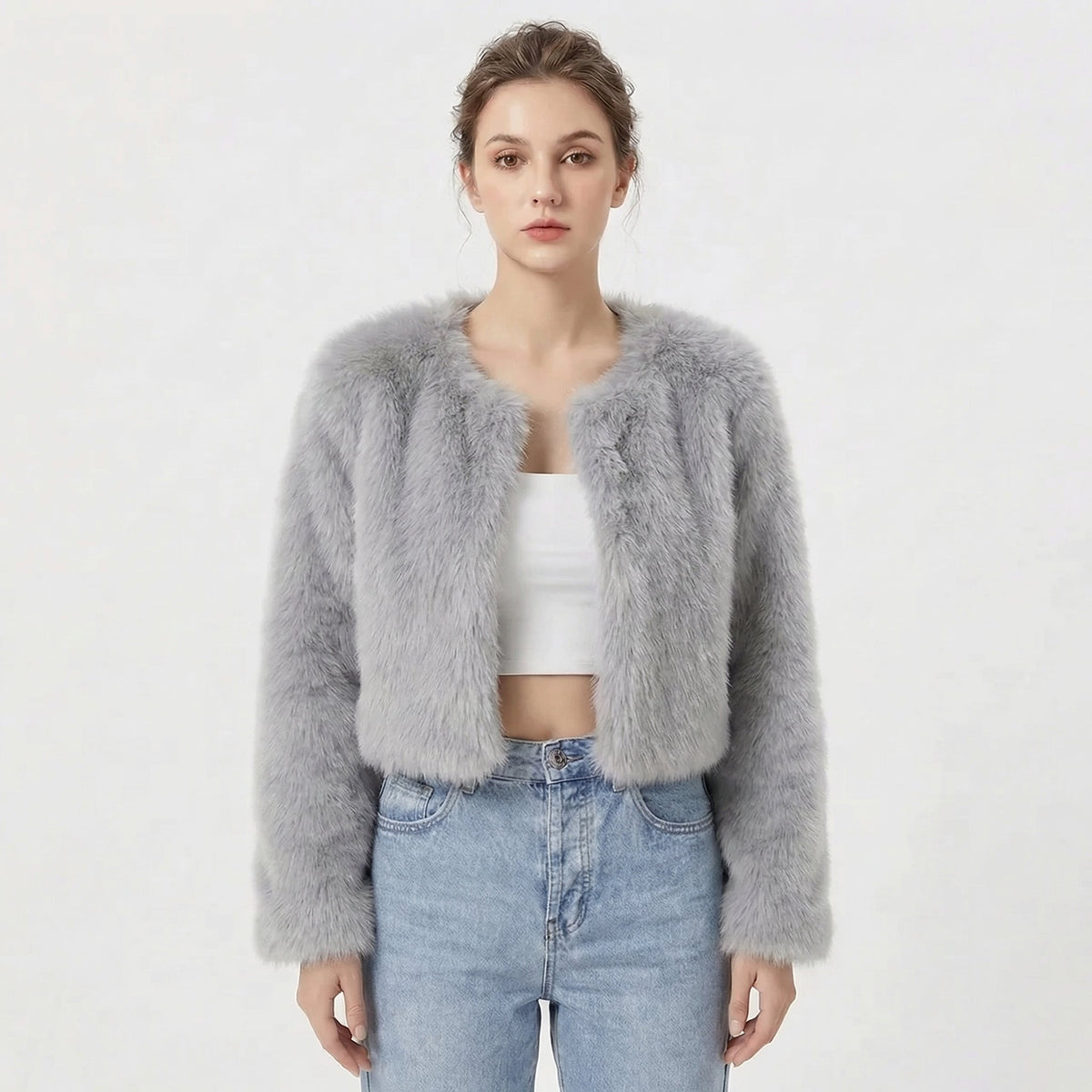 Sophia | Women's Cropped Jacket | Faux Fur · PNY