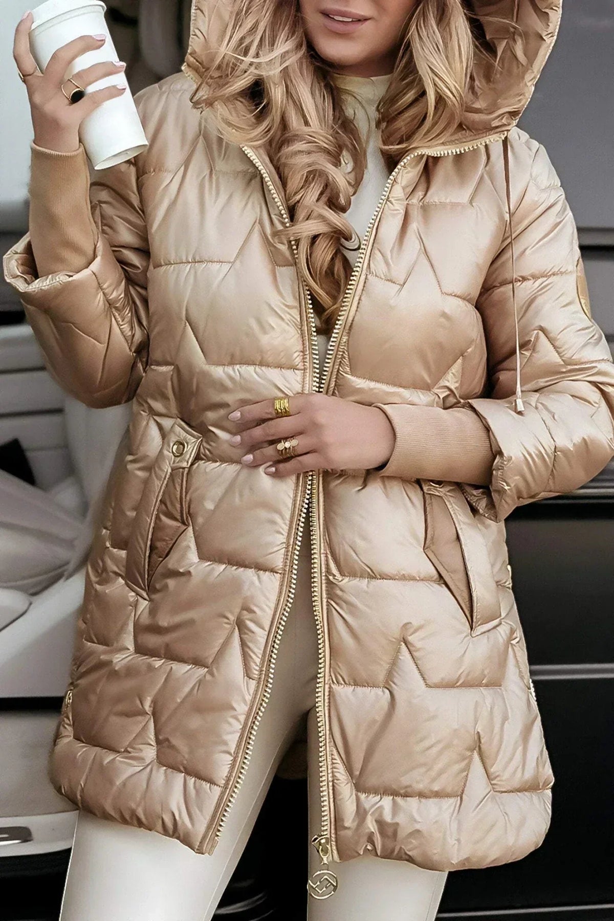 Sophia | Women's Hooded Puffer Jacket | Quilted Warm · PNY
