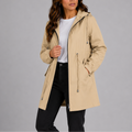 Sophia | Women's Hooded Rain Jacket | Drawstring Waist · PNY
