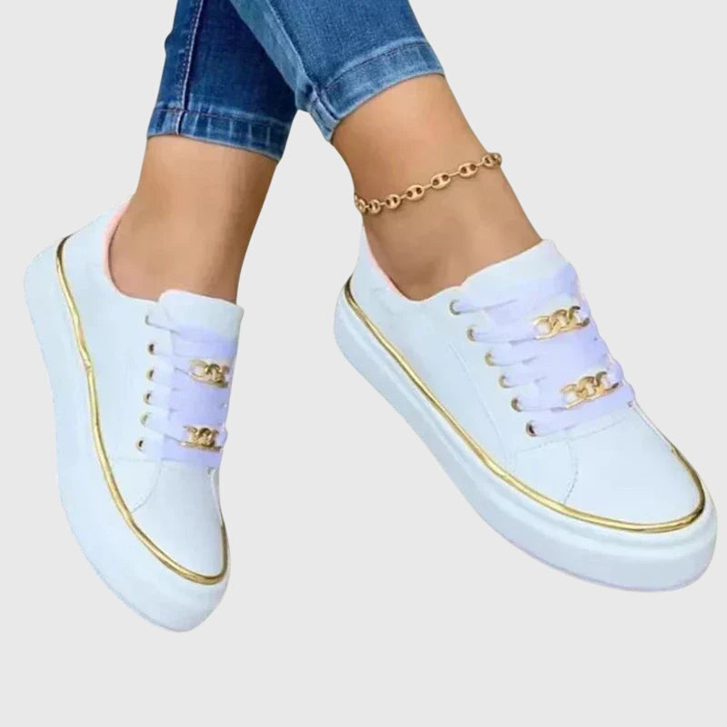 Sophia | Women's Lace-Up Sneakers | Chain Detail · PNY