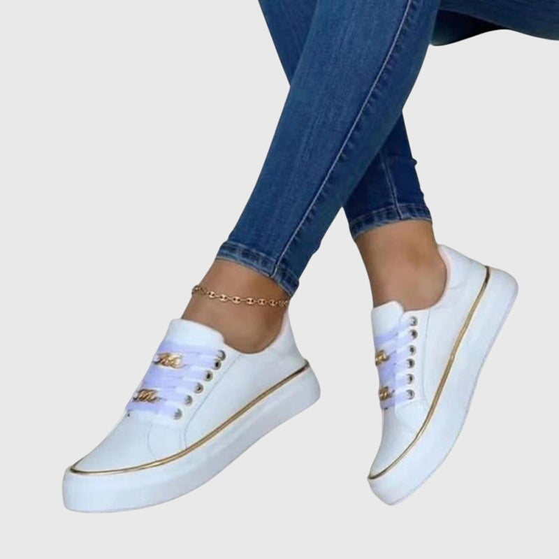 Sophia | Women's Lace-Up Sneakers | Chain Detail · PNY