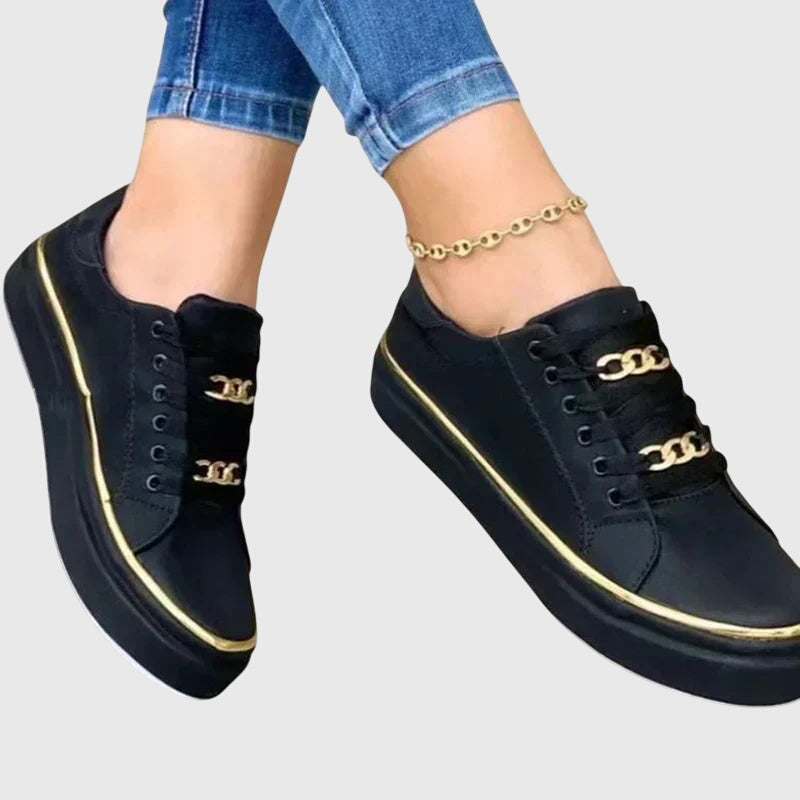 Sophia | Women's Lace-Up Sneakers | Chain Detail · PNY