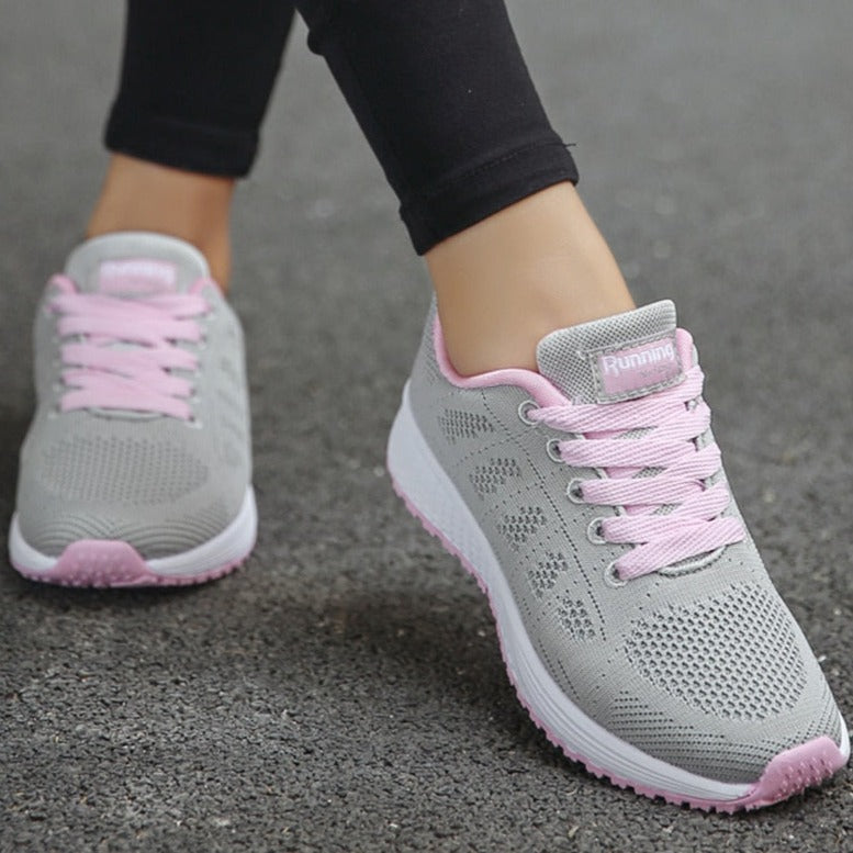 Sophia | Women's Lace-Up Sneakers | Mesh Knit · PNY