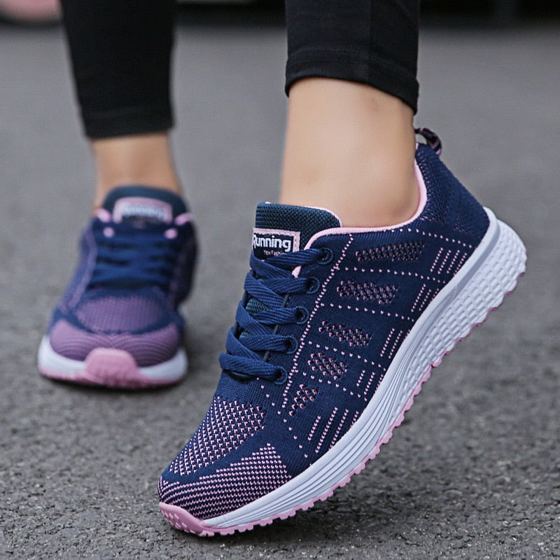 Sophia | Women's Lace-Up Sneakers | Mesh Knit · PNY