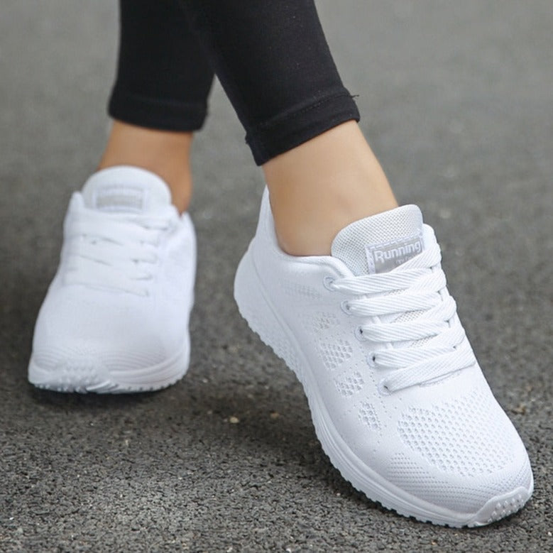 Sophia | Women's Lace-Up Sneakers | Mesh Knit · PNY