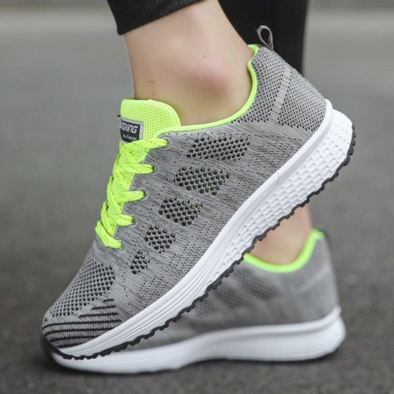 Sophia | Women's Lace-Up Sneakers | Mesh Knit · PNY