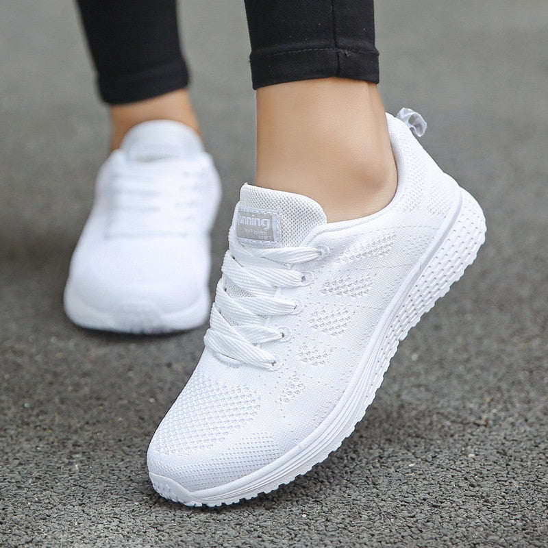 Sophia | Women's Lace-Up Sneakers | Mesh Knit · PNY