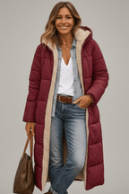 Sophia | Women's Longline Puffer Coat | Sherpa-Lined · PNY