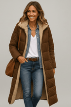 Sophia | Women's Longline Puffer Coat | Sherpa-Lined · PNY