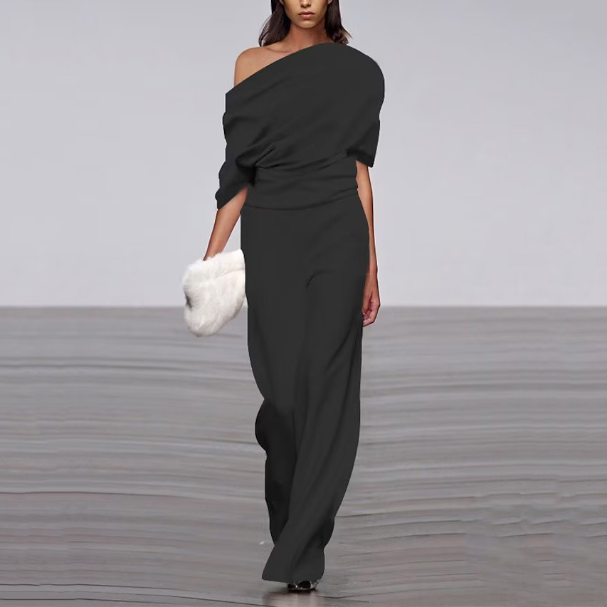 Sophia | Women's One-Shoulder Jumpsuit | Wide-Leg · PNY