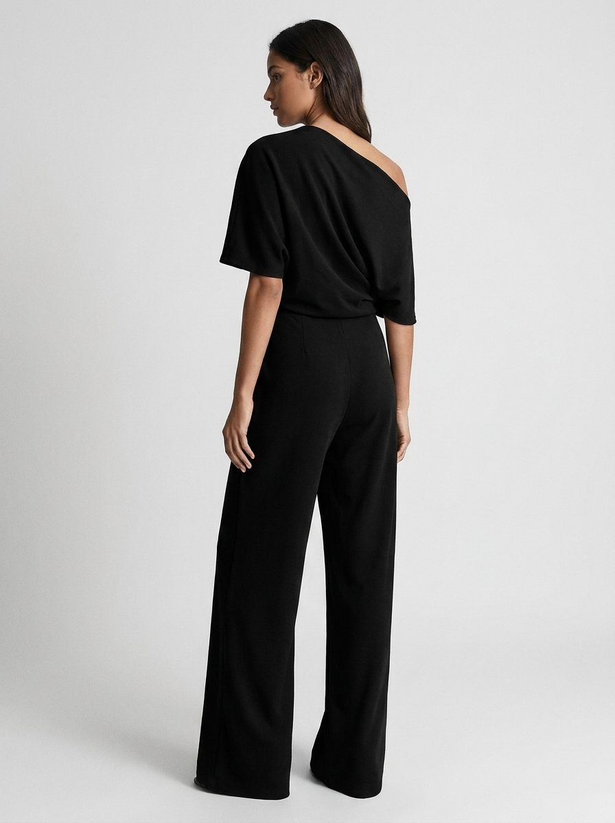 Sophia | Women's One-Shoulder Jumpsuit | Wide-Leg - PNY