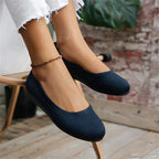 Sophia | Women's Round-Toe Flats | Knit Slip-On · PNY