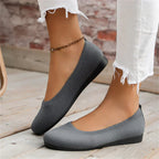 Sophia | Women's Round-Toe Flats | Knit Slip-On · PNY