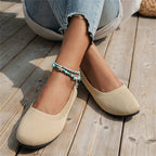 Sophia | Women's Round-Toe Flats | Knit Slip-On · PNY