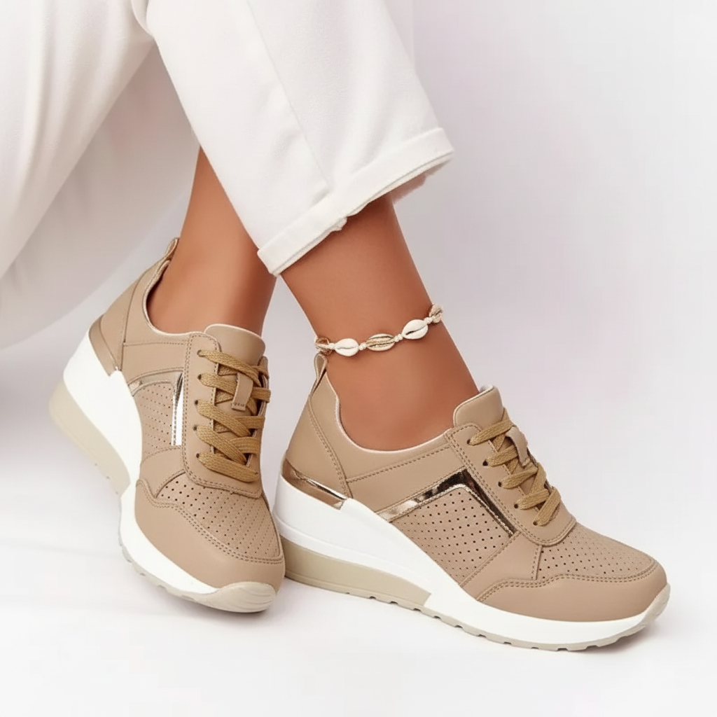 Sophia | Women's Wedge Sneakers | Perforated Detail · PNY