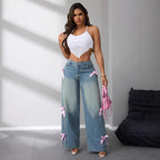 Sophia | Women's Wide-Leg Jeans | Bow Accents · PNY