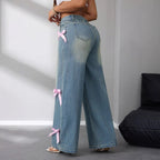 Sophia | Women's Wide-Leg Jeans | Bow Accents · PNY