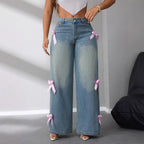 Sophia | Women's Wide-Leg Jeans | Bow Accents · PNY