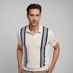 Theodore | Men's Short-Sleeve Polo | Striped Knit · PNY