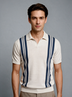 Theodore | Men's Short-Sleeve Polo | Striped Knit