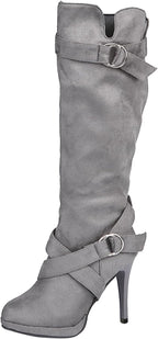 Vanessa | Women's Knee-High Boots | Buckle Detail · PNY