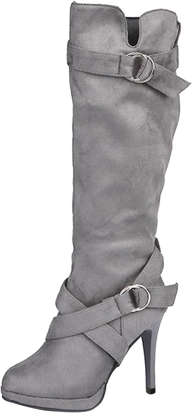 Vanessa | Women's Knee-High Boots | Buckle Detail · PNY