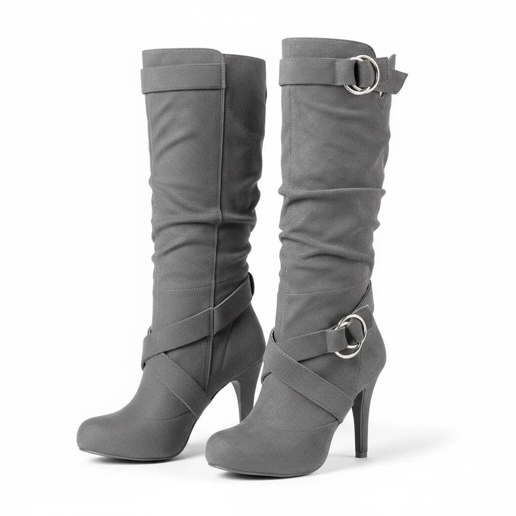 Vanessa | Women's Knee-High Boots | Buckle Detail · PNY