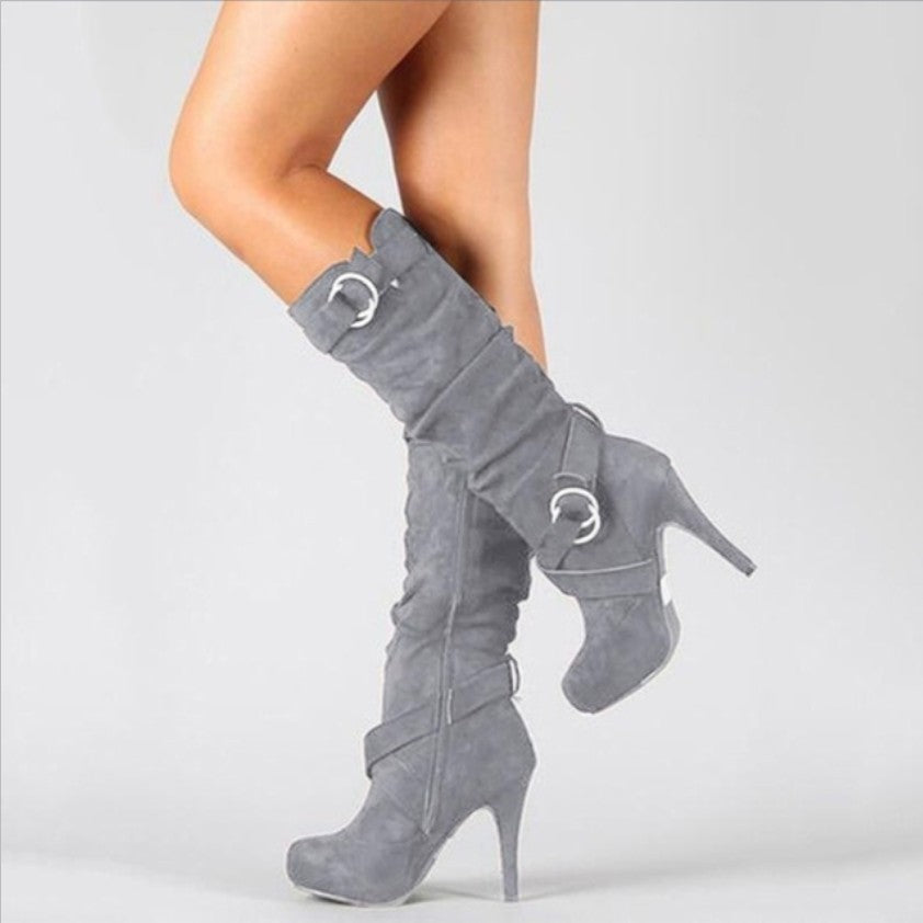 Vanessa | Women's Knee-High Boots | Buckle Detail · PNY