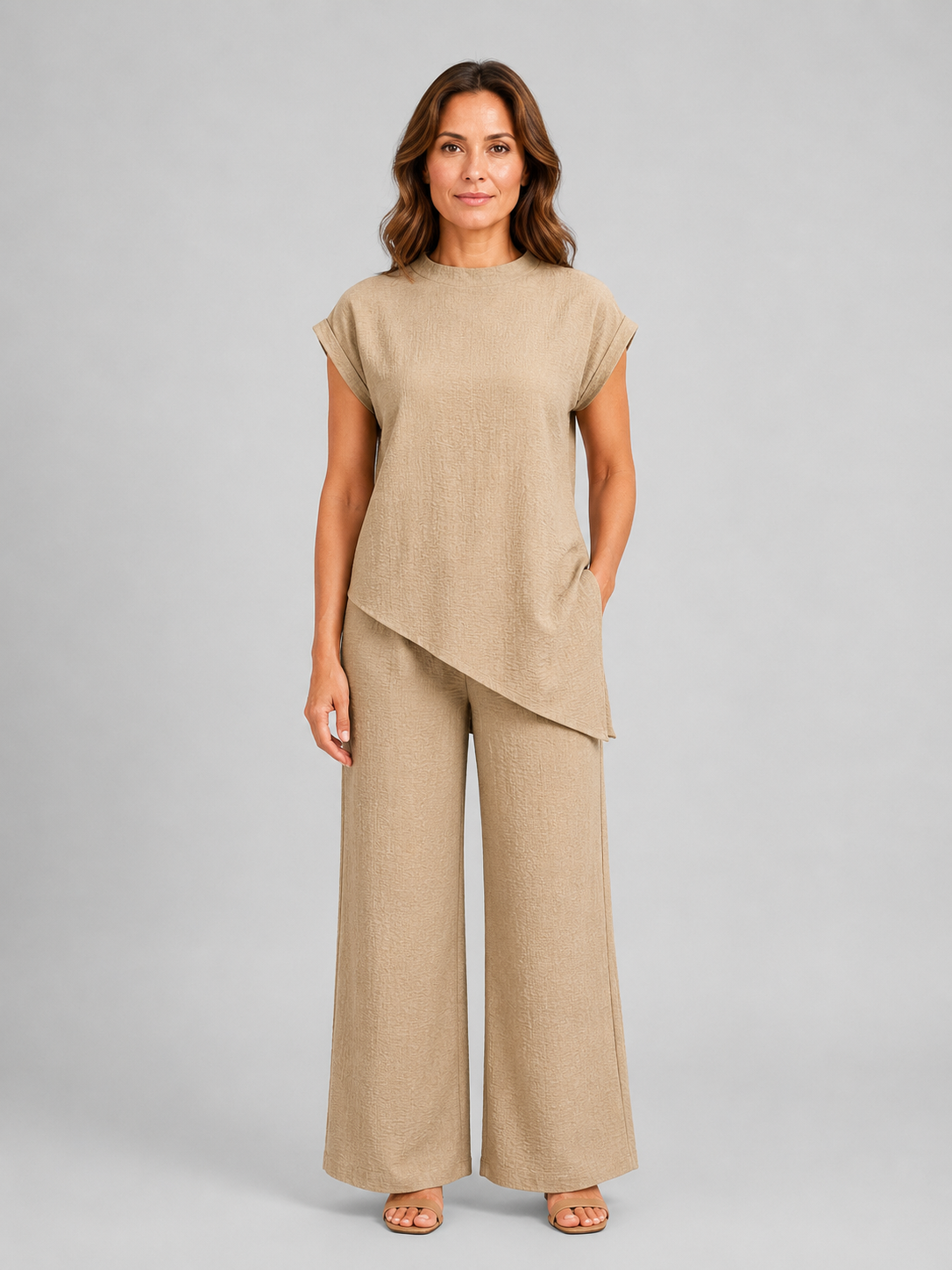 Vanessa | Women's Wide-Leg Set | Asymmetric Top · PNY