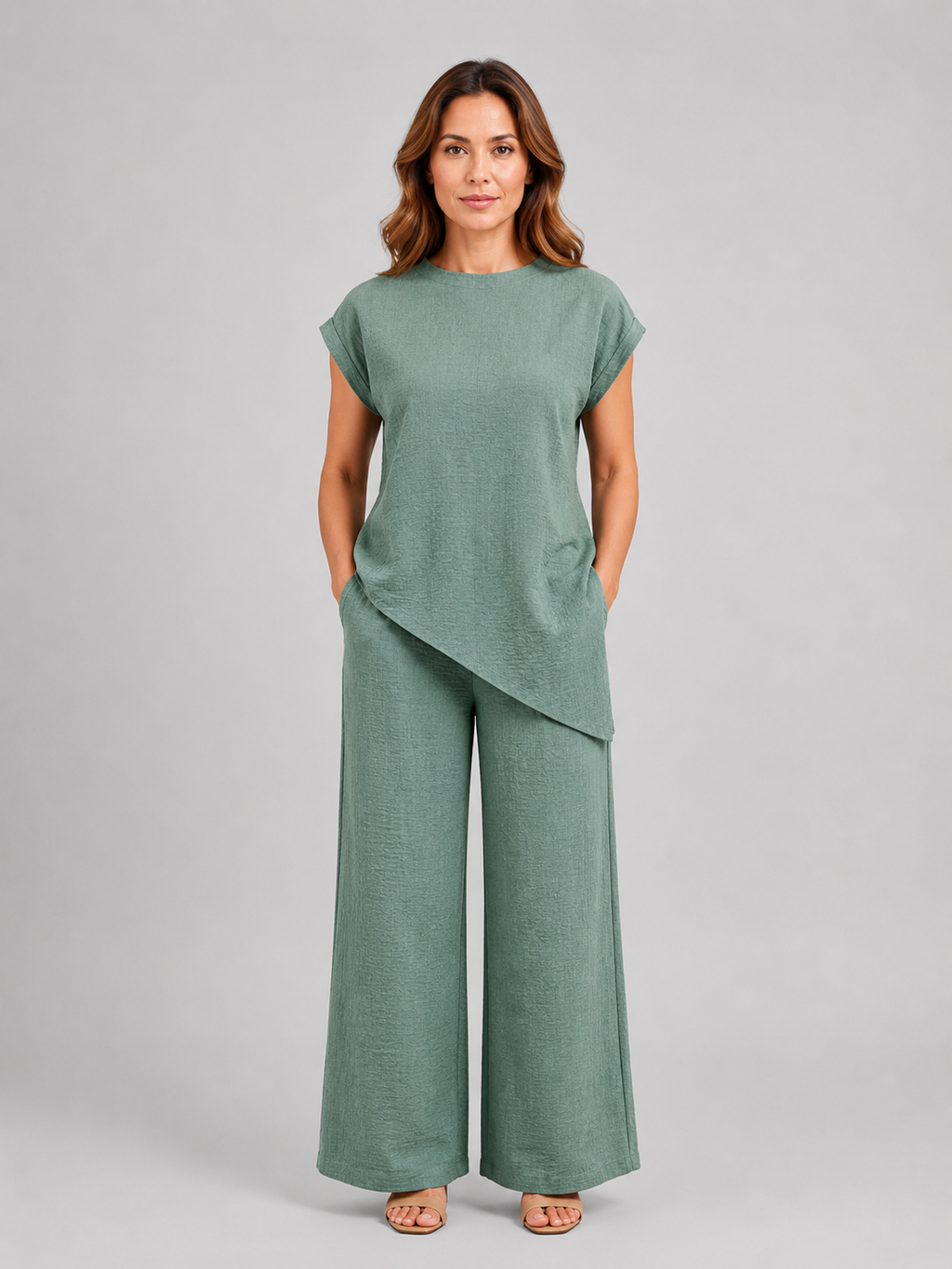Vanessa | Women's Wide-Leg Set | Asymmetric Top · PNY