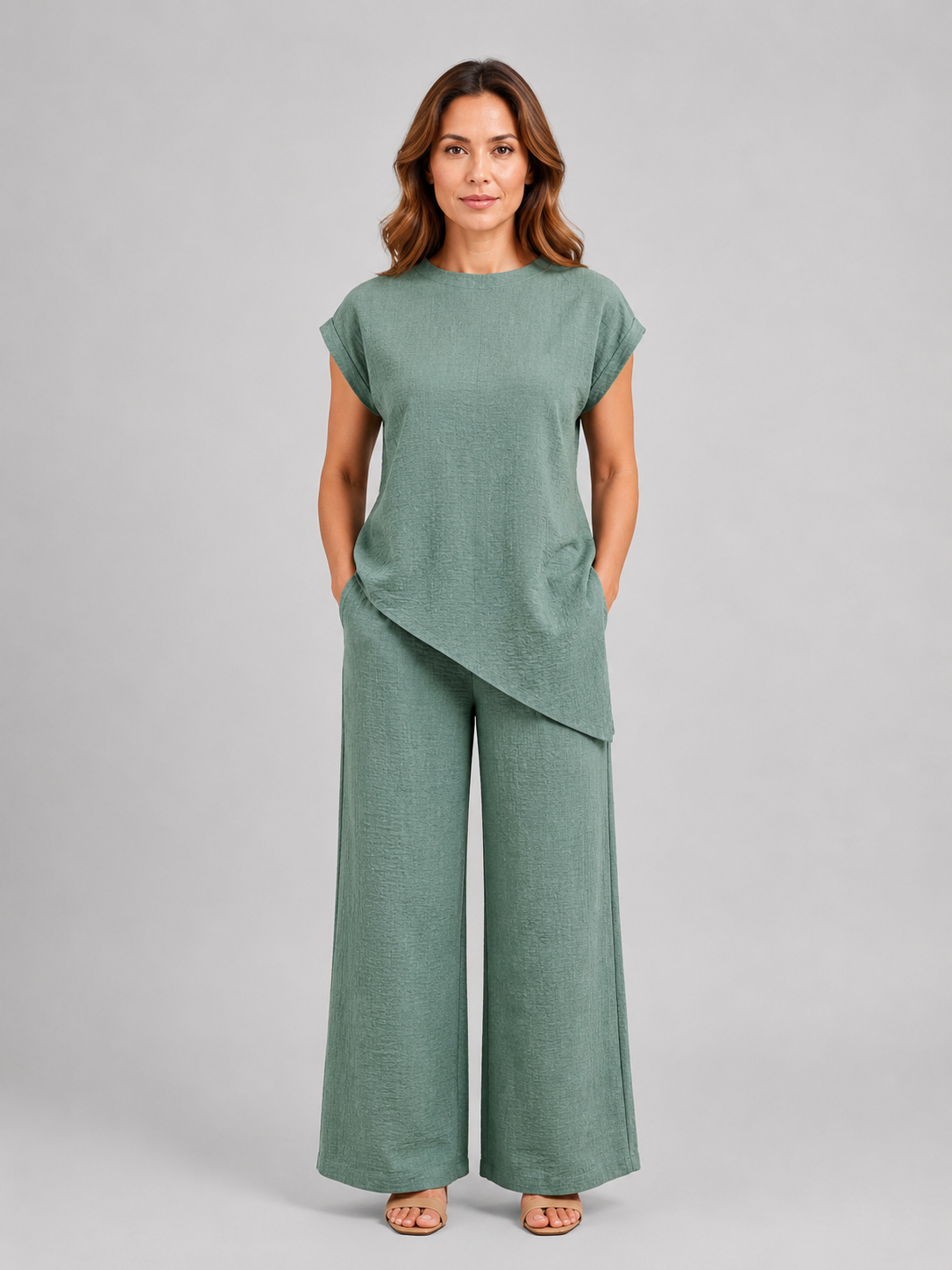 Vanessa | Women's Wide-Leg Set | Asymmetric Top · PNY
