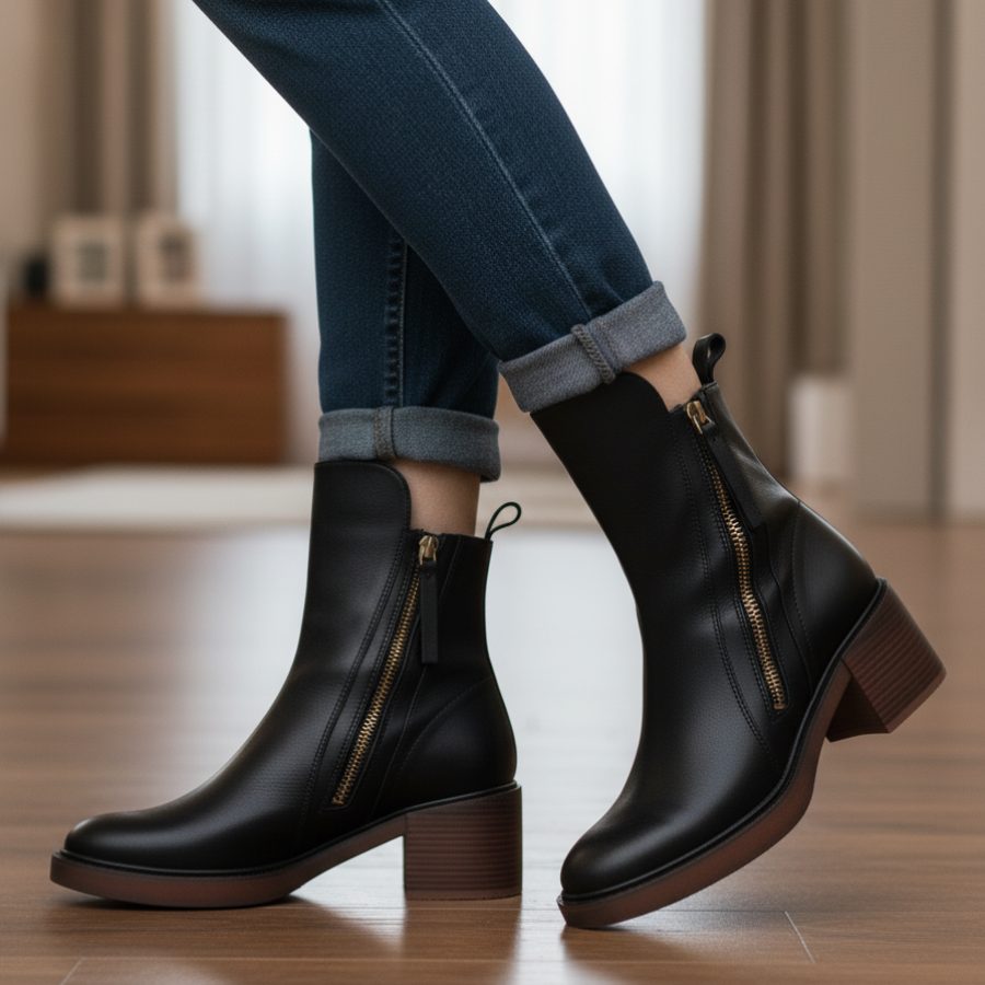 Vivian | Women's Block-Heel Boots | Side Zip · PNY