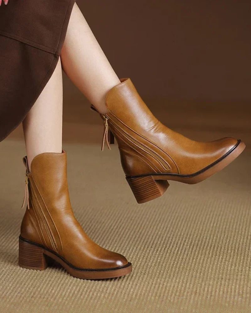 Vivian | Women's Block-Heel Boots | Side Zip · PNY