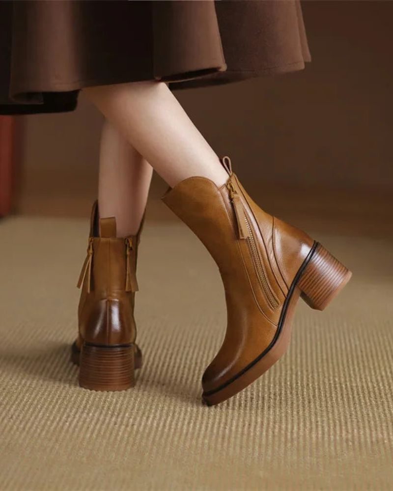Vivian | Women's Block-Heel Boots | Side Zip · PNY
