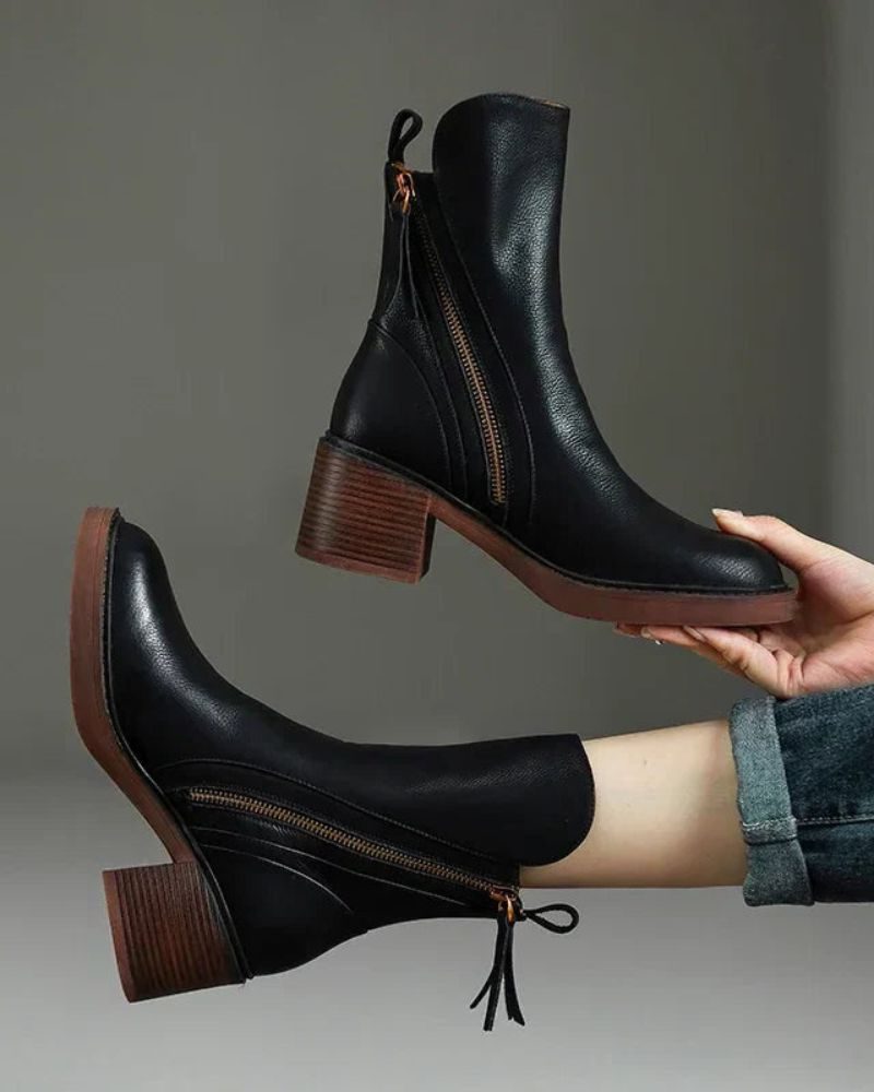 Vivian | Women's Block-Heel Boots | Side Zip · PNY