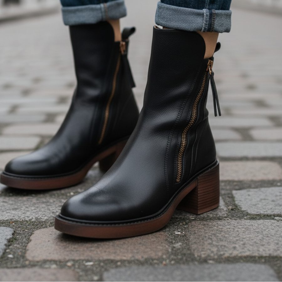Vivian | Women's Block-Heel Boots | Side Zip · PNY