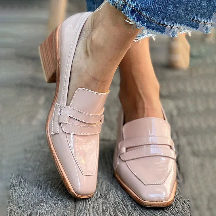 Vivian | Women's Block-Heel Loafers | Patent Leather · PNY