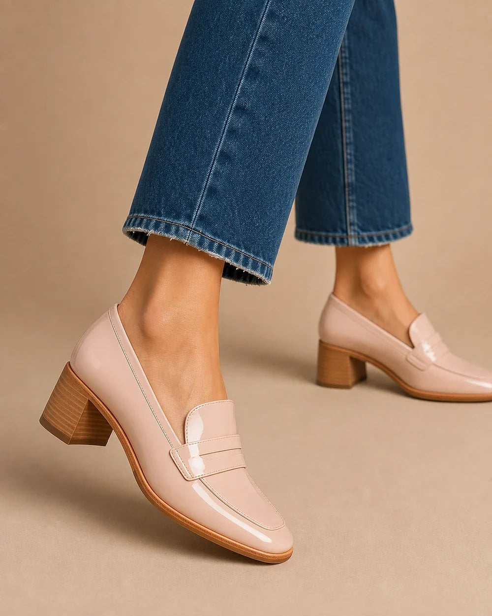 Vivian | Women's Block-Heel Loafers | Patent Leather · PNY