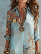 Vivian | Women's Button-Up Maxi Dress | Abstract Print · PNY