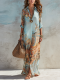 Vivian | Women's Button-Up Maxi Dress | Abstract Print · PNY