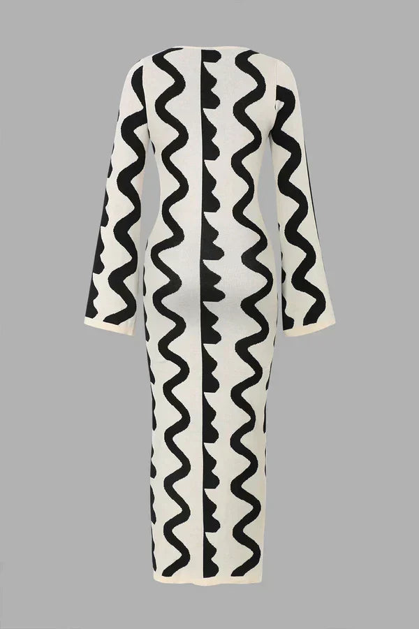 Vivian | Women's Crewneck Dress | Wave Knit · PNY